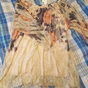 Romantic Shirt with Lace Overlay